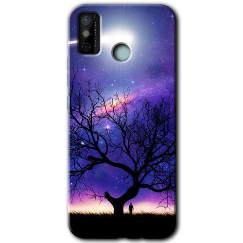 Tecno Spark 6 Go Kılıf HD Desen Baskılı Arka Kapak - Uzay Silüet