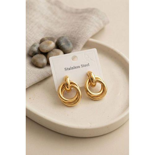 316L Çelik Gold Renk Halka Model Küpe