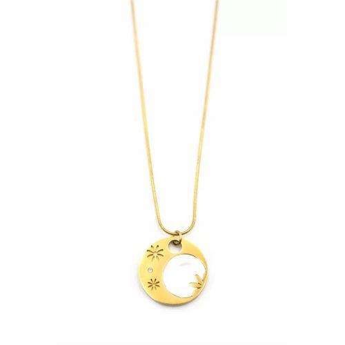Sedef Çiçek Kolye - Altın