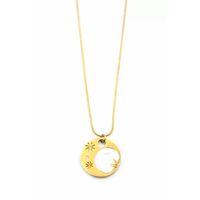 Sedef Çiçek Kolye - Altın