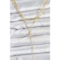 Pirinç Gold Renk Kutup Yıldızı Detaylı 3'lü Kombin Kadın Kolye