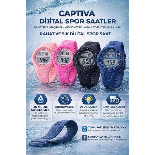 Captiva Digital 3 Atm Suya Dayanıklı Işık+Alarm+Kronometre+Takvimli Çoçuk Kol Saati CP.ML.001S2