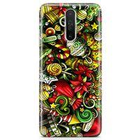 Xiaomi Redmi K30 5G Kılıf Ev Süsleri Doodle Arka Kapak Koruma Desenli Full Koruyucu