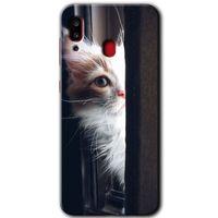 Potkal Hediye Fabrikası Samsung Galaxy A30 Kılıf HD Desen Baskılı Arka Kapak - Kedi Bakışı