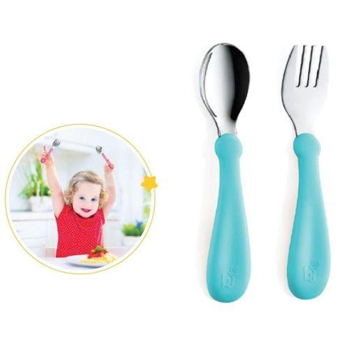 Babyjem BabyJem Paslanmaz Çelik Çatal Kaşık Seti 522 Turkuaz