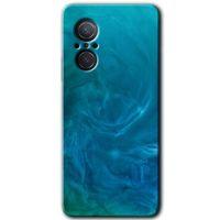 MRCİLETİSİM Huawei Nova 9 SE Kılıf HD Desen Baskılı Arka Kapak+Temperli Cam - Mavi Aura
