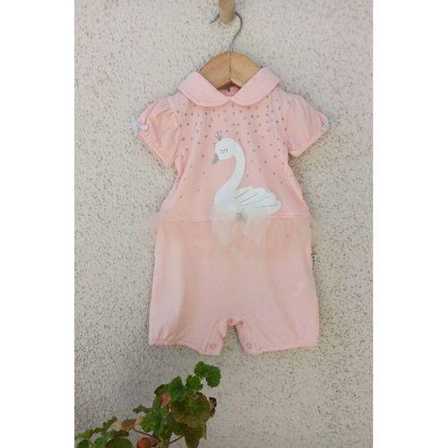 Kuğu Desenli Kız Tulum 3-6-9 Ay