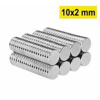 10 Adet 10x2mm Yuvarlak Neodyum Mıknatıs Güçlü Magnet Nikel Kaplamalı