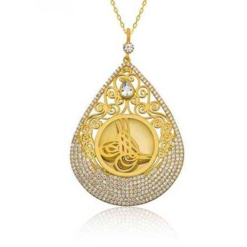 Lucky Life 925 Ayar Gumuss  Tuğra Bayan Kolye