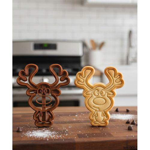 Gülen Geyik Figürlü Kurabiye Kalıbı ve Hamur Kesici – Şeker Hamuru ve Oyun Hamuru İçin Tek Parça Kalıp