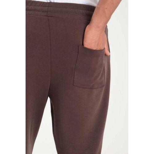 Scuba Modal Kumaş Relaxed Fit Erkek Eşofman Altı Pantolon - Kahve