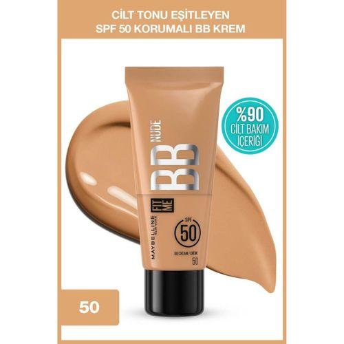 Maybelline New York Fit Me Nude Cilt Bakımı Etkili Nemlendirici SPF50 BB Krem - 50
