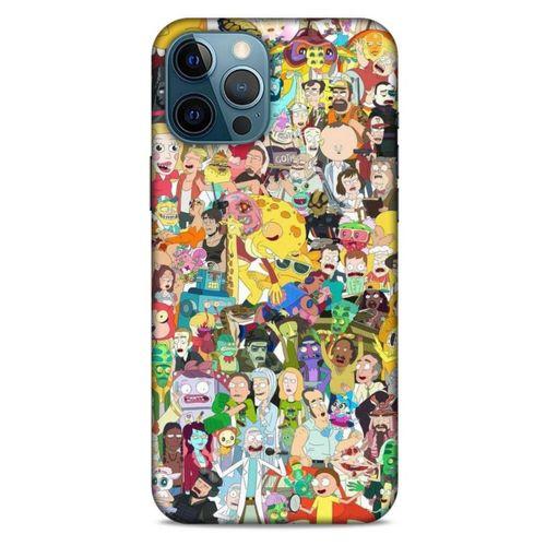 Apple iPhone 12 Pro Max Uyumlu Kılıf Rick And Morty (36) Glitter Kılıf Cop Morty