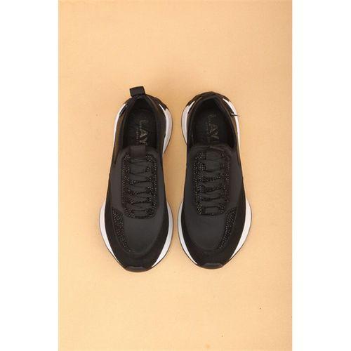 Cena Siyah Renkli Lüx Süet Kadın Günlük Yürüyüş Ayakkabısı