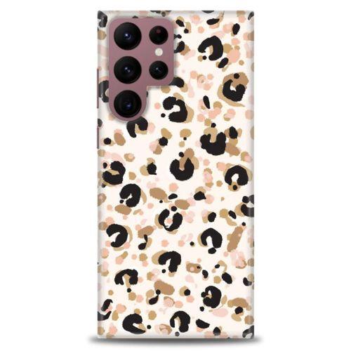 Samsung Galaxy S22 Ultra Kılıf HD Baskılı Kılıf - Leopar + Tam Ekran Koruyucu
