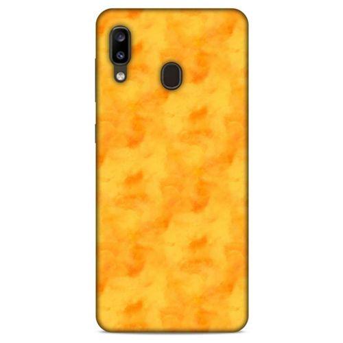Mermer Desenli (10) Tema Full Koruma Kılıfı Turuncu Samsung Galaxy A20 Kılıf