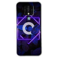 MRCİLETİSİM Tecno Camon 16 Kılıf HD Desen Baskılı Arka Kapak+Temperli Cam - Dark Neon Yaprak O Harfi