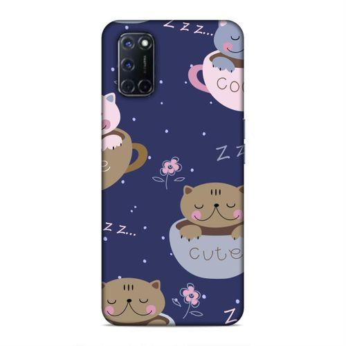 Oppo A72 Kılıf Cute Kedi Arka Kapak Silikon Koruma Full Koruyucu
