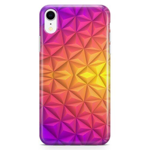 Apple iPhone XR Kılıf Elmas Rainbow Arka Kapak Koruma Desenli Full Koruyucu