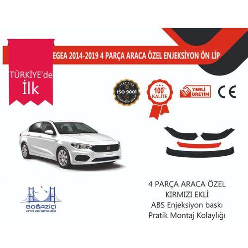 Fiat Uyumlu Egea 2014-2019 4 Parça Kırmızı Ön Lip