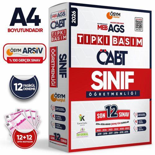2026 MEB-AGS ÖABT Sınıf Öğretmenliği ÖSYM Tıpkı Basım 12li Deneme Paketi Türkiye Geneli