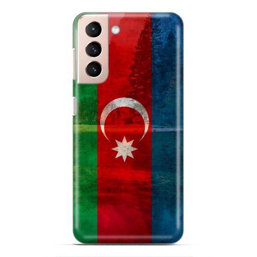 Samsung Galaxy S21 FE Uyumlu Kılıf Azarbaijan (43) Thin Fit Kılıf Bayrak Manzara
