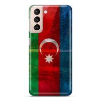Samsung Galaxy S21 FE Uyumlu Kılıf Azarbaijan (43) Thin Fit Kılıf Bayrak Manzara