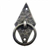 Antika Tarz Dekoratif Pirinç Dik Baklava Halka , Mobilya Kulbu - 82x41 Mm, Oksit