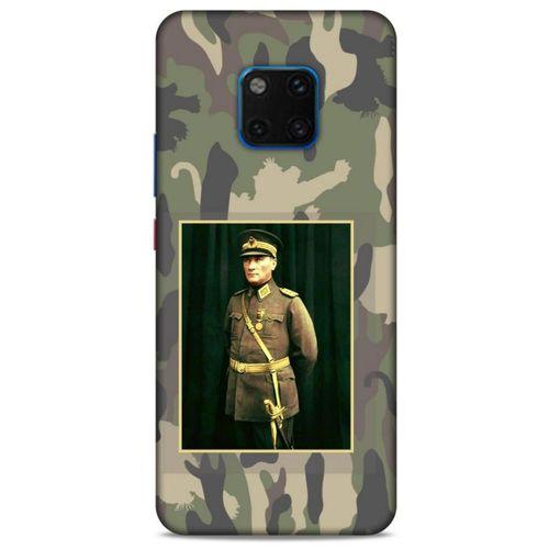 Huawei Mate 20 Pro Kılıf Atatürk (13) Silikon Kap Kamuflaj