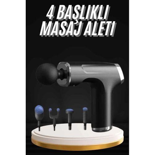Şarjlı Masaj Tabancası 4 Başlıklı Mini Masaj Tabancası Ve Masaj Aleti