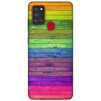 Lopard Samsung Galaxy A21s Uyumlu Kılıf Wood'X (26) Tpu Silikon Kılıf Desenli