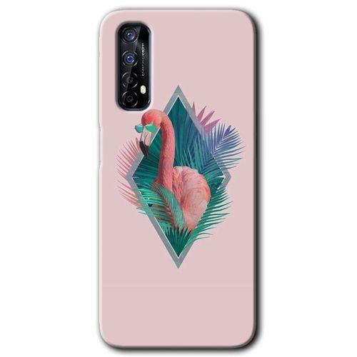 Realme 7 Kılıf HD Desen Baskılı Arka Kapak - Flamingo + Kırılmaz Cam
