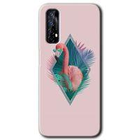 Realme 7 Kılıf HD Desen Baskılı Arka Kapak - Flamingo + Kırılmaz Cam