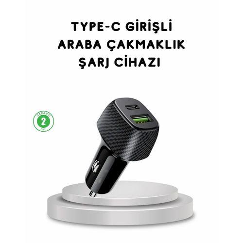 38w Araç Şarj Cihazı Type-c Pd Usb Hızlı Şarj Çift Port