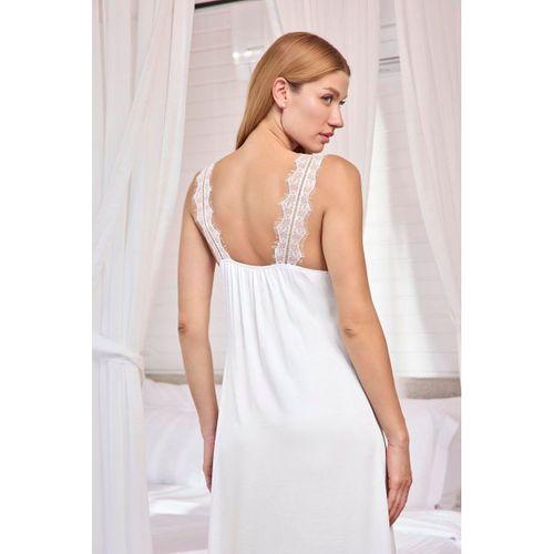 Göğüs Ve Sırt Dekolteli Dantelli Saten Gecelik