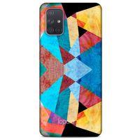 Samsung Galaxy A71 Kılıf Pastel Renkler (25) Antişok Kapak Mavi Sarı