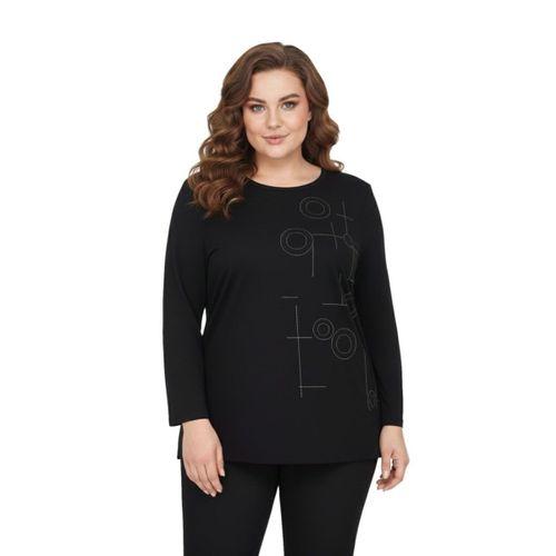 Kadın Siyah Sıfır Yaka Taşlı Bluz BGL-ST05154