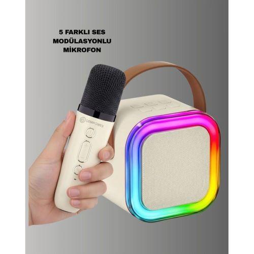 Karaoke Mikrofon Hoparlör Seti Bluetooth Kablosuz Taşınabilir