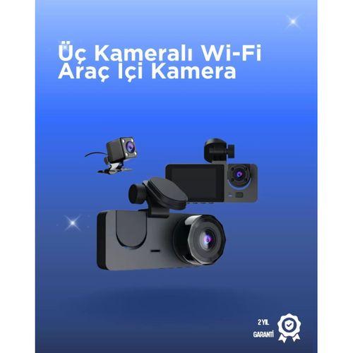 Gelişmiş G-sensörlü Üçlü Araç Kamerası – 5” Lcd Ekran Ve Hareket Algılama