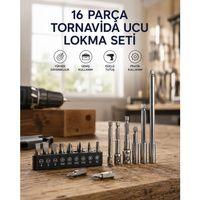 16 Parça Bits, Adaptör Ve Tornavida Ucu Seti