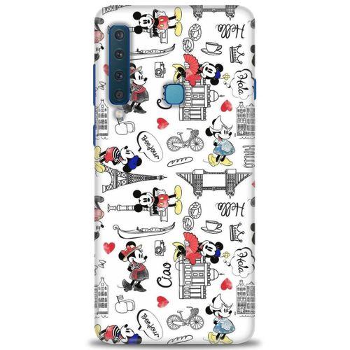 Samsung Galaxy A9 2018 Kılıf HD Baskılı Kılıf - Mickey Şehirde + Tam Ekran Koruyucu