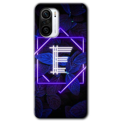 Potkal Hediye Fabrikası Xiaomi Redmi K40 Pro Kılıf HD Desen Baskılı Arka Kapak - Dark Neon Yaprak E Harfi