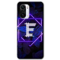 Potkal Hediye Fabrikası Xiaomi Redmi K40 Pro Kılıf HD Desen Baskılı Arka Kapak - Dark Neon Yaprak E Harfi