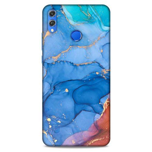 Huawei Honor 8x Uyumlu Kılıf Mavi Delisi (10) Full Koruma Kılıfı Mermer