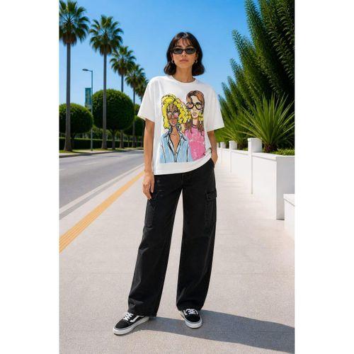 ALEXANDERGARDI Baskılı Bisiklet Yaka Kadın T-shirt
