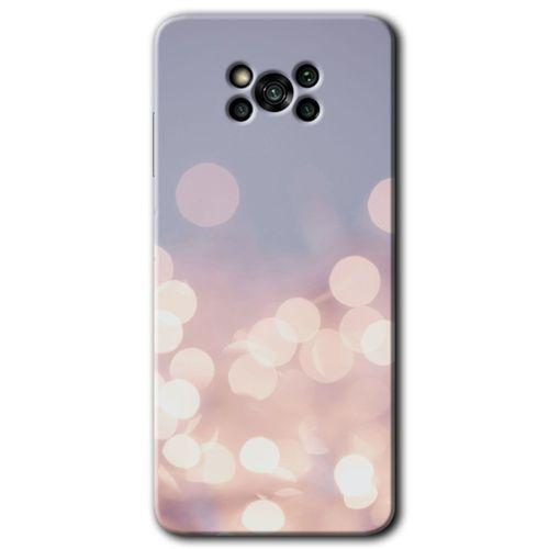 Poco x3 Pro Kılıf HD Desen Baskılı Arka Kapak + Temperli Cam - Blur Lights