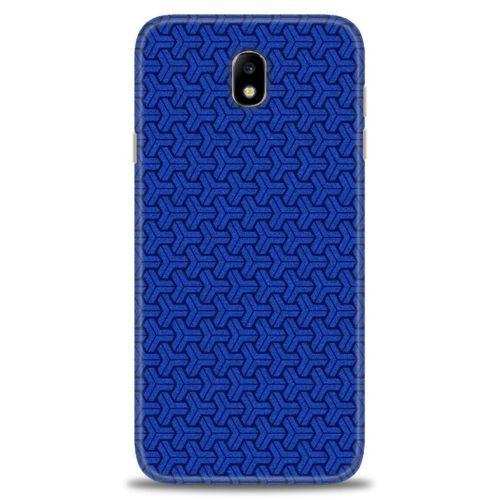 Samsung Galaxy J7 Pro / J730 Kılıf HD Baskılı Kılıf - Mavi Örüntü + Tam Ekran Koruyucu