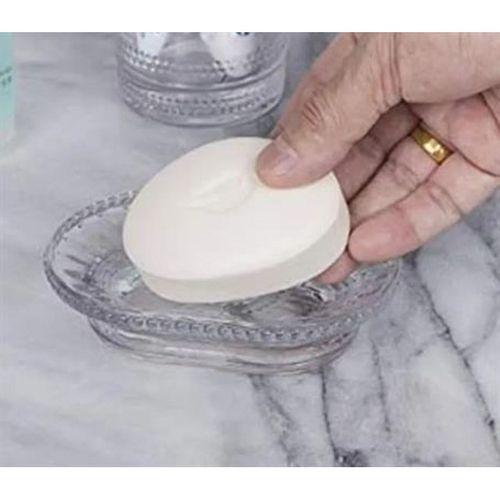 Cam Oval Sabunluk Desenli 12X9X3Cm