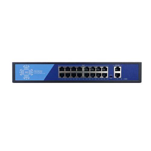 EZCOOL EZ-16PSF 16 PORT 16xFE+2xGE 240W GİBABİT POE SWİTCH