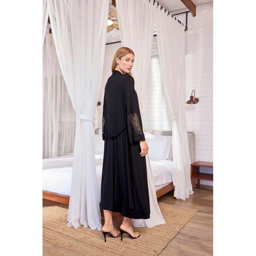 Göğüs Ve Sırt Dekolteli Dantelli Sabahlık Takımı